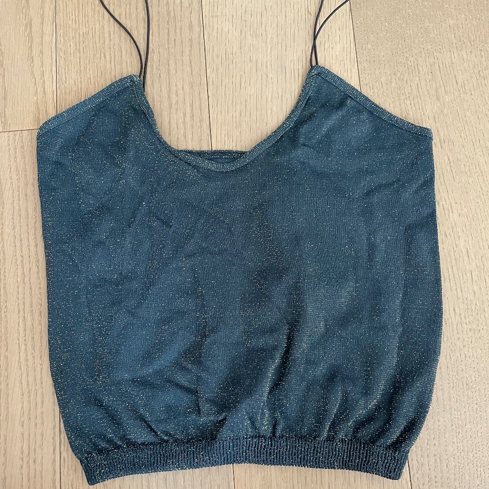 Free People Crop Top in Navy / Black with Gold Size M/L